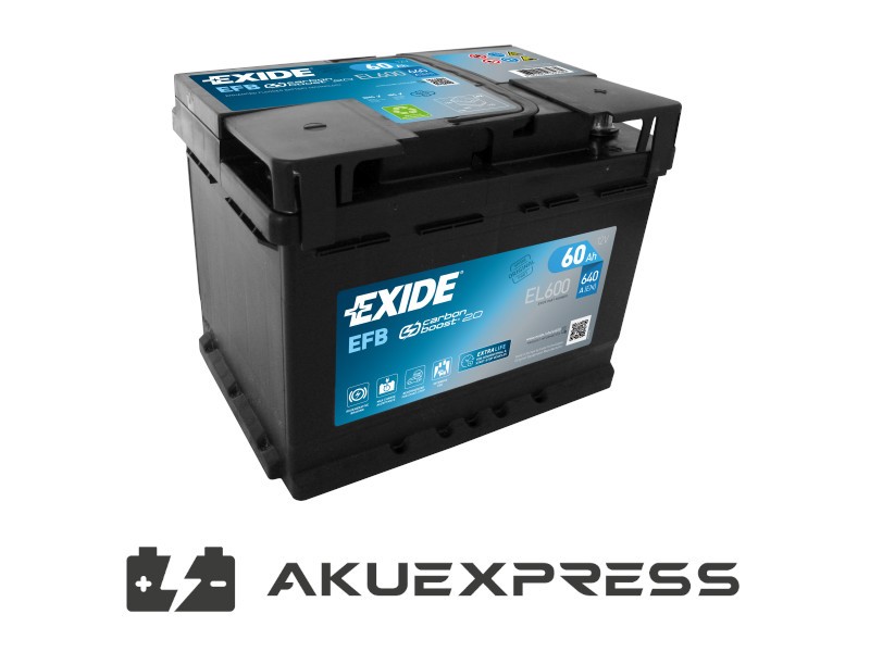 Akumulator EXIDE EL600 60Ah 640A EFB start-stop